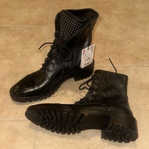 NWT Zara Lace Up Studded Combat Boot